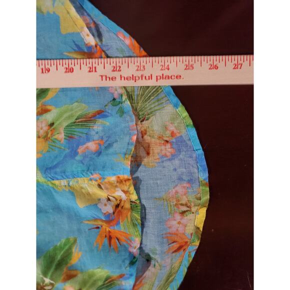 Roller Rabbit Tropical Floral 3/4 Sleeve Popover Blouse Size XXS Light Cotton - Picture 11 of 12